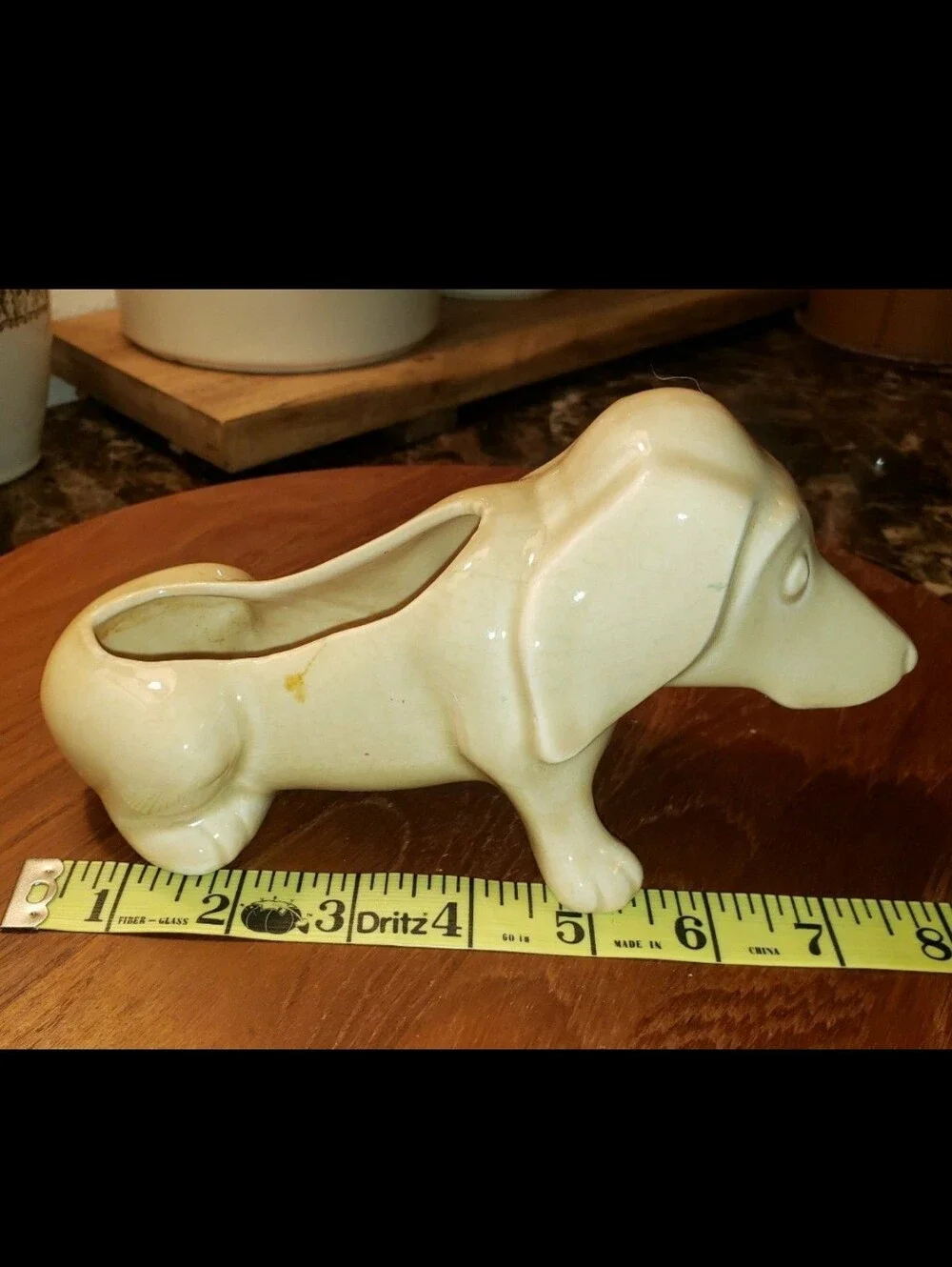 Vintage Dauchshund Planter Cute, Unique Weiner Dog, Hotdog Planter